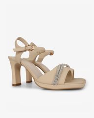 Sandal Cao Gót Hạnh Dung Bản Ngang Dây Xoàn HD27308BI