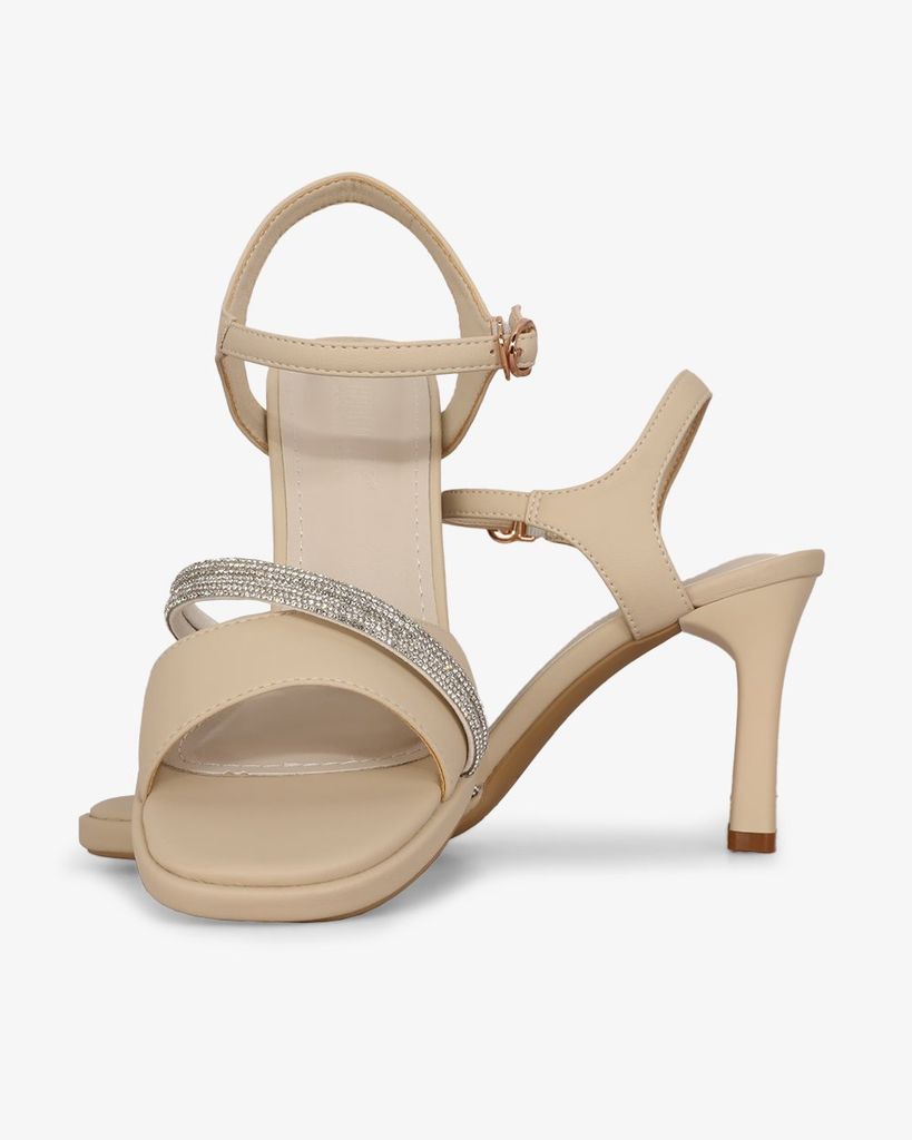 Sandal Cao Gót Hạnh Dung Bản Ngang Dây Xoàn HD27308BI