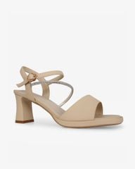 Sandal Cao Gót Hạnh Dung Quai Ngang Dây Xoàn Mảnh HD27309BI