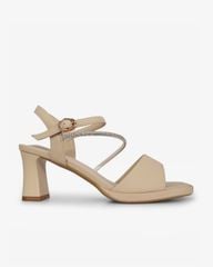 Sandal Cao Gót Hạnh Dung Quai Ngang Dây Xoàn Mảnh HD27309BI