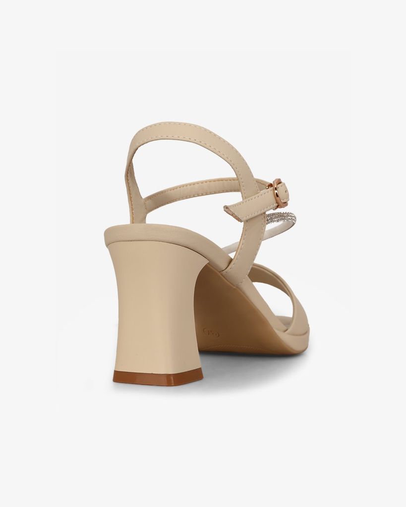 Sandal Cao Gót Hạnh Dung Quai Ngang Dây Xoàn Mảnh HD27309BI