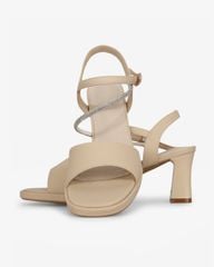 Sandal Cao Gót Hạnh Dung Quai Ngang Dây Xoàn Mảnh HD27309BI