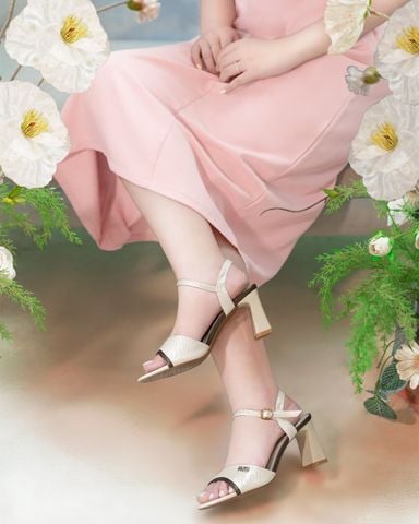 Sandal Cao Gót Hạnh Dung Bản Viền HD27318BI