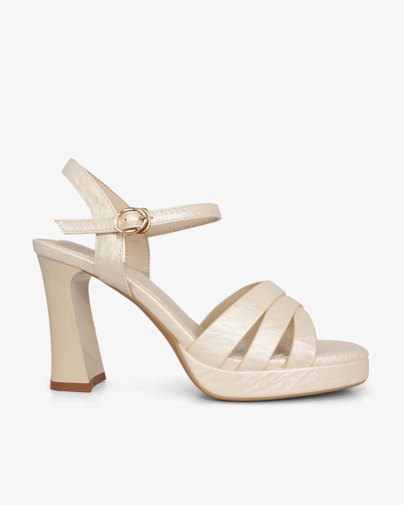 Sandal Cao Gót Hạnh Dung Quai Bản Chéo HD27319BI