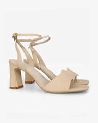 Sandal Cao Gót Hạnh Dung  Quai Ngang Bản Lớn HD27316BI