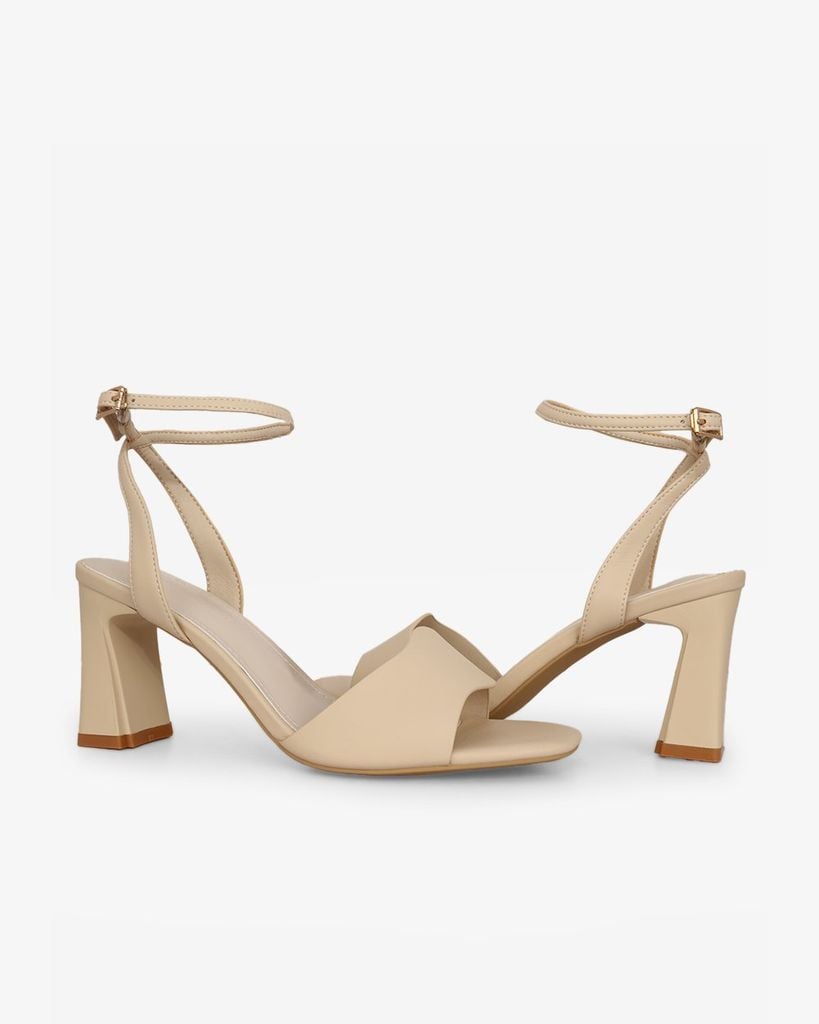 Sandal Cao Gót Hạnh Dung  Quai Ngang Bản Lớn  HD27316BI