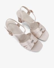 Sandal Cao Gót Hạnh Dung Bản Khoét Khóa Chữ HD27321BI