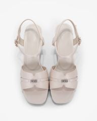 Sandal Cao Gót Hạnh Dung Bản Khoét Khóa Chữ HD27321BI