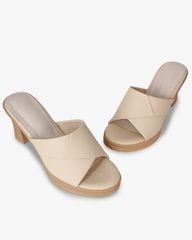 Dép Cao Gót Hạnh Dung Quai Chéo Ngang HD27325BI
