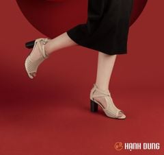 Sandal Cao Gót Hạnh Dung Bản Yếm Đục Lỗ HD29131AY