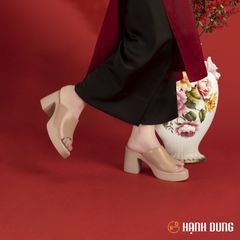 Dép Cao Gót Hạnh Dung Bảng To Chỉ Nổi  HD29142AY