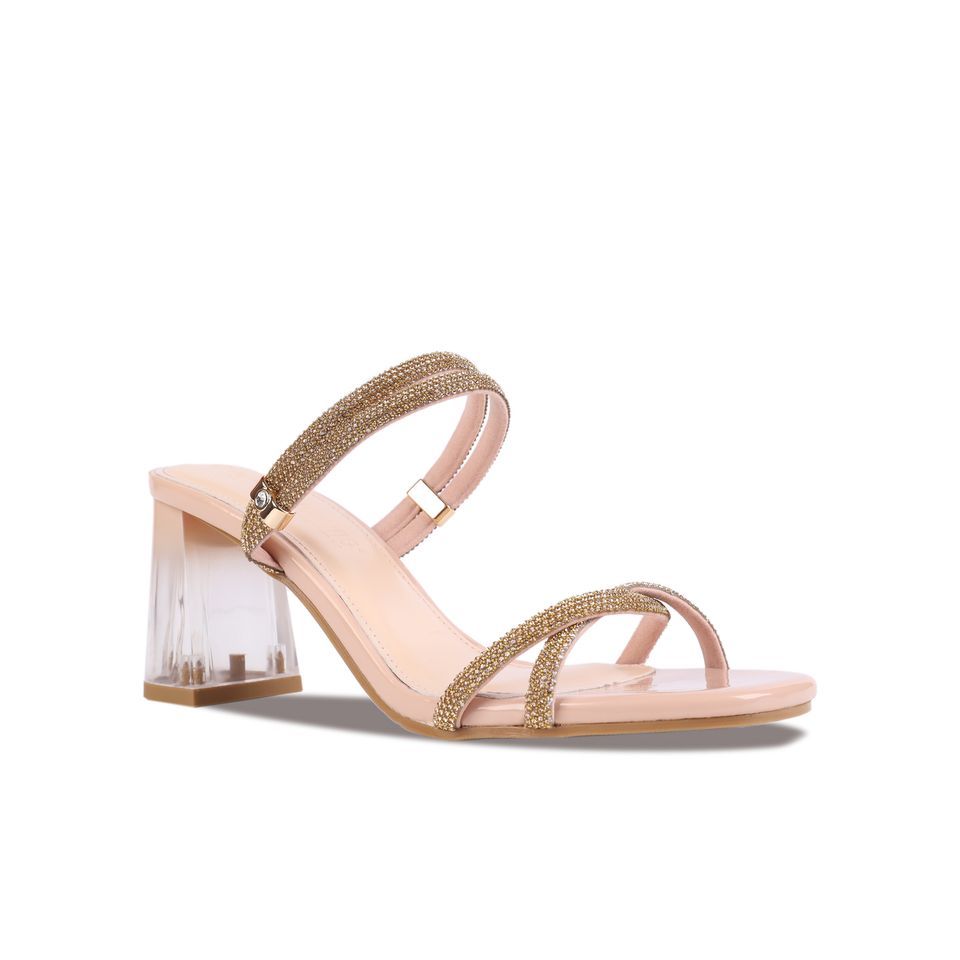 Sandal Cao Gót Hạnh Dung Gót Mica Quai Kim Tuyến HD29145AY