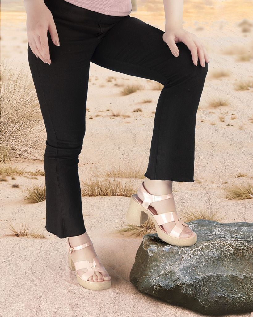 Sandal Cao Gót Hạnh Dung Quai Bóng Chữ H HD29155AY
