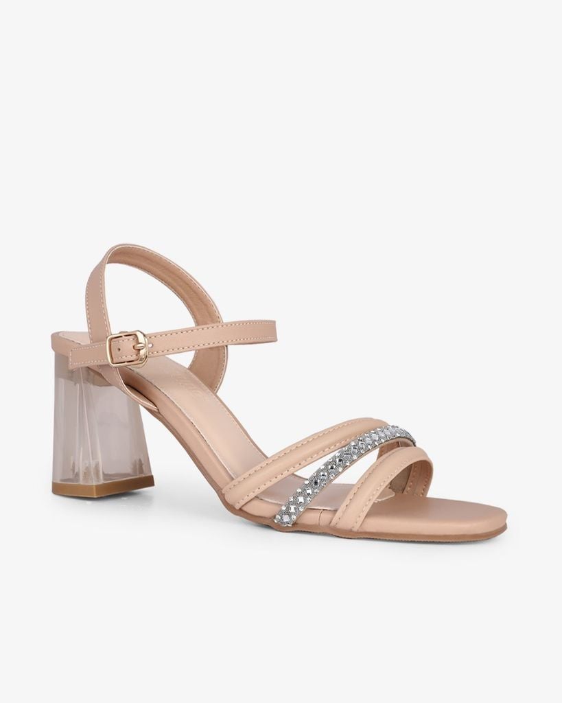 Sandal Cao Gót Hạnh Dung Quai Phối Xoàn Gót Mica HD29159AY