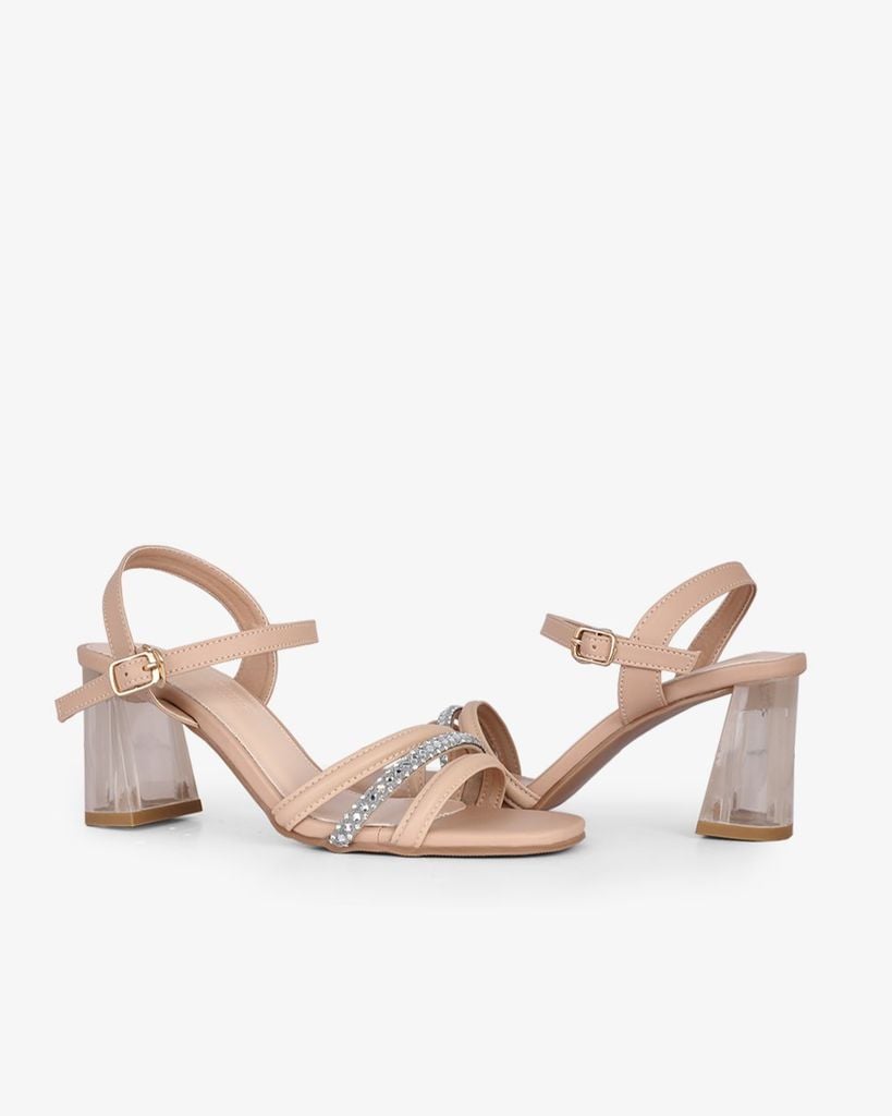 Sandal Cao Gót Hạnh Dung Quai Phối Xoàn Gót Mica HD29159AY
