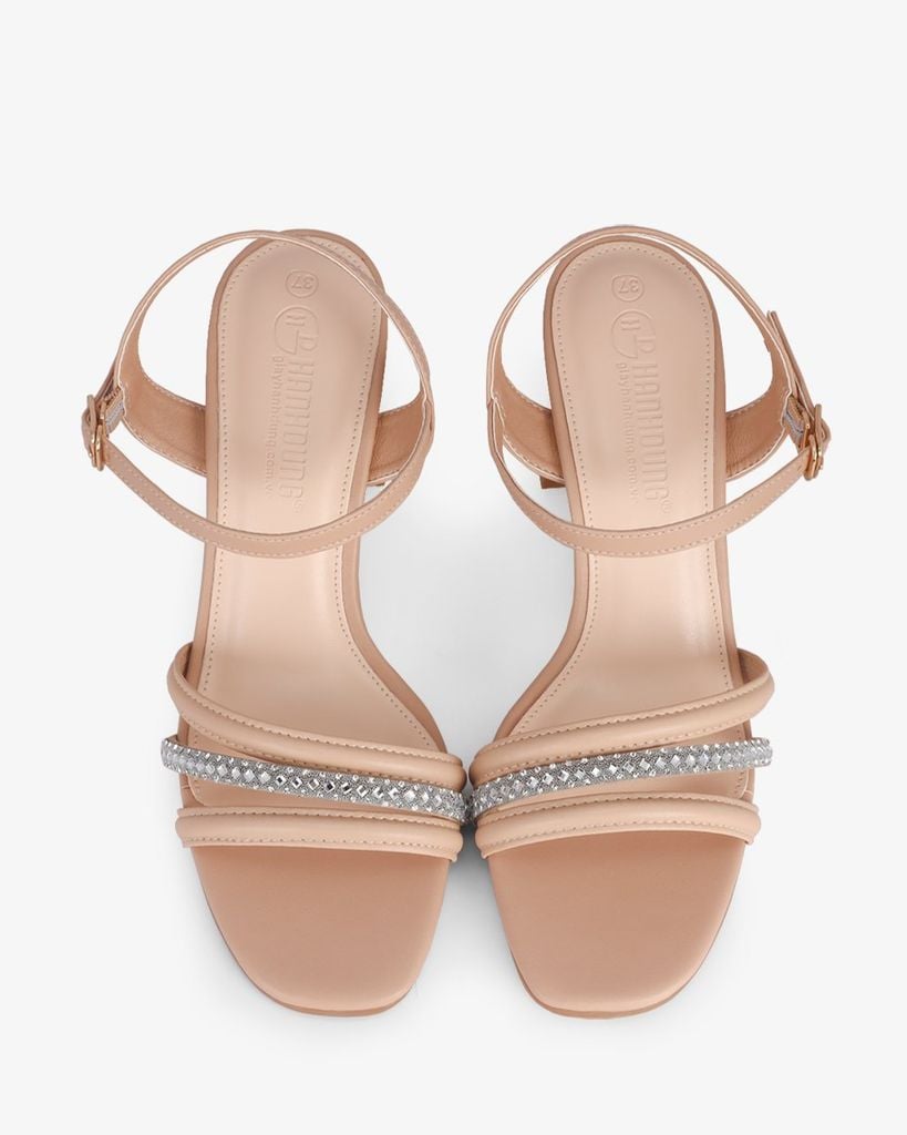 Sandal Cao Gót Hạnh Dung Quai Phối Xoàn Gót Mica HD29159AY
