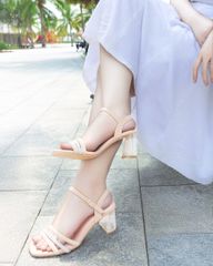 Sandal Cao Gót Hạnh Dung Quai Phối Xoàn Gót Mica HD29159AY