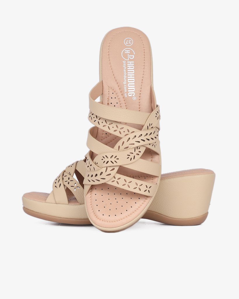 Dép Đế Xuồng Hạnh Dung Dây Đan Họa Tiết HD29166AY