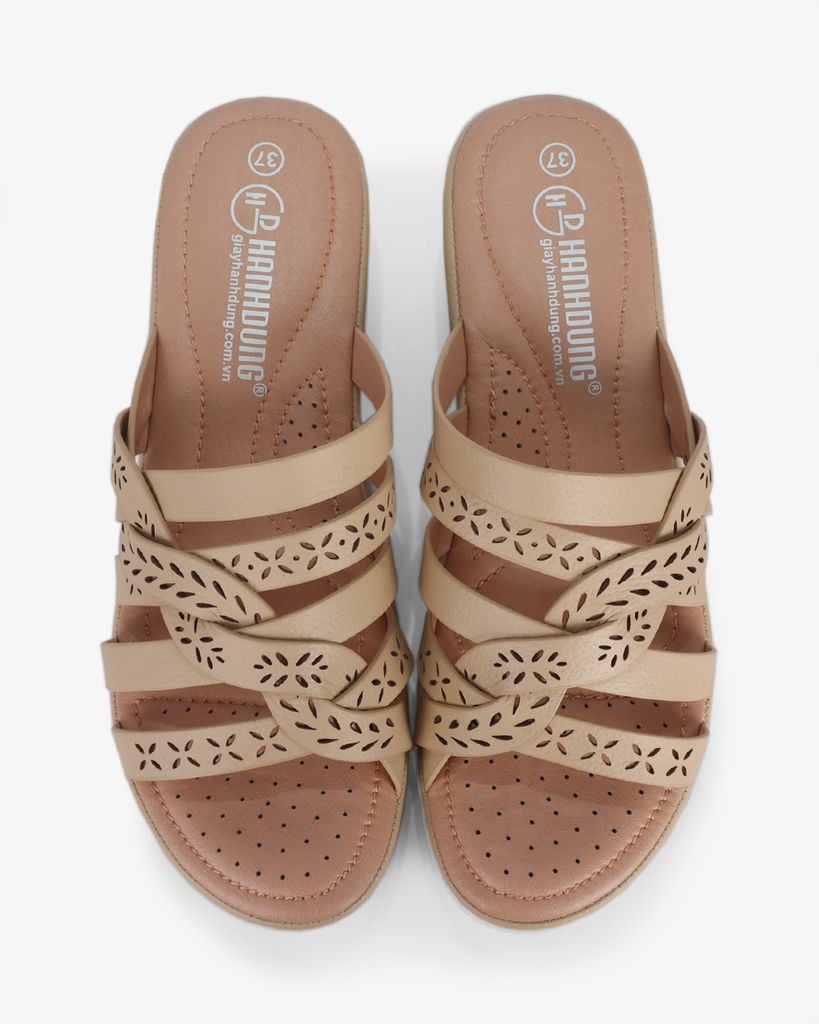 Dép Đế Xuồng Hạnh Dung Dây Đan Họa Tiết HD29166AY