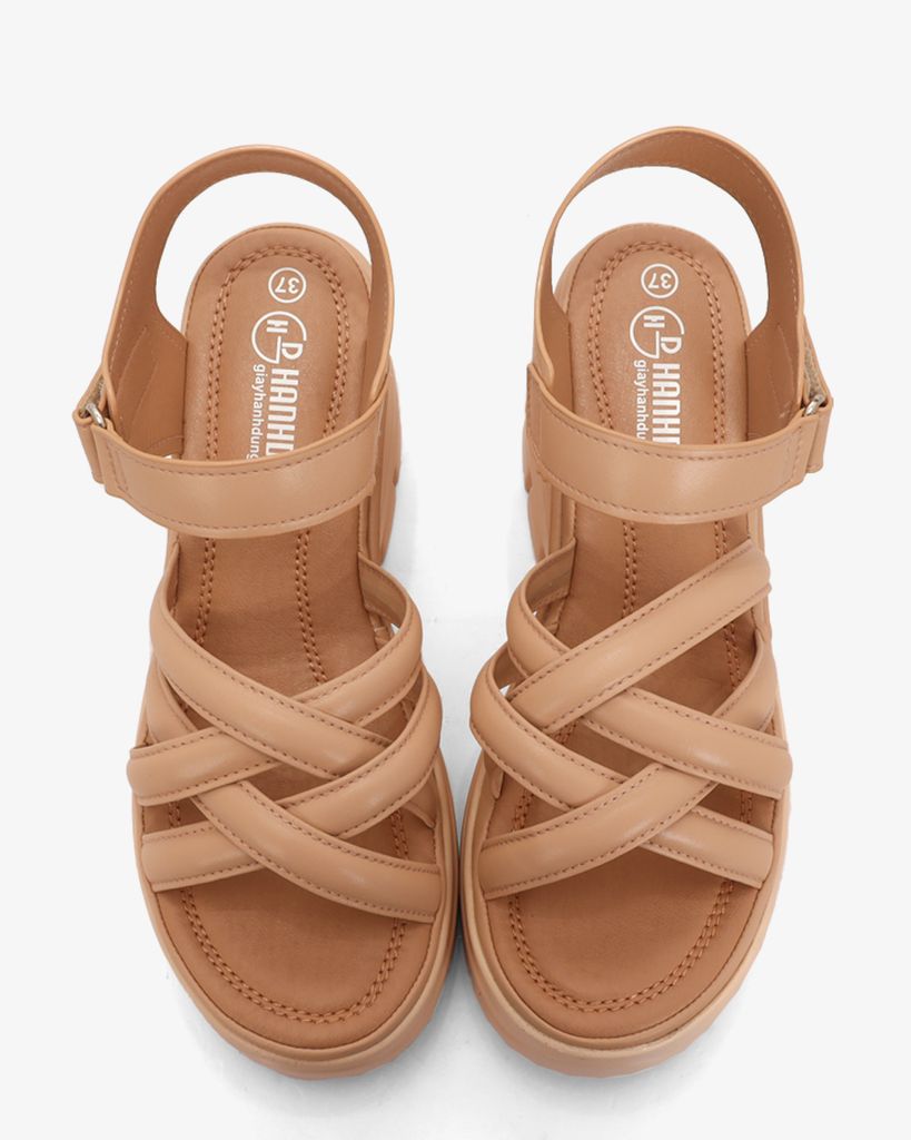 Sandal Đế Xuồng Hạnh Dung Quai Chéo Nhau Hậu Dán HD29175AY