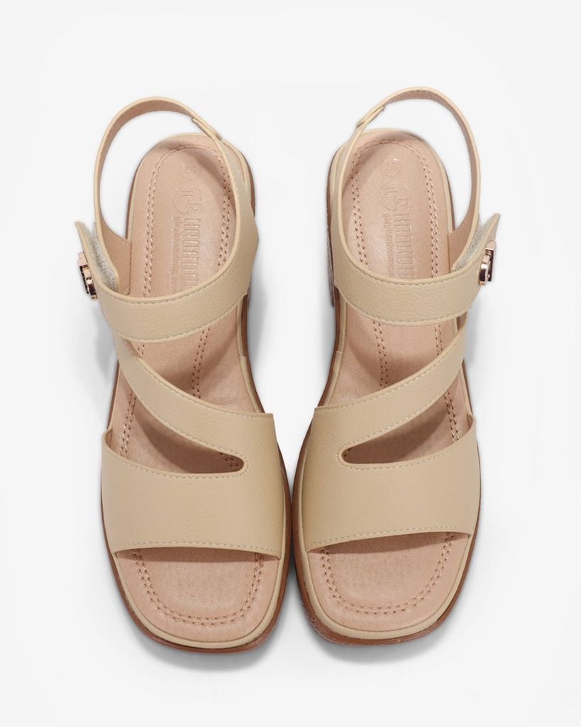 Sandal Cao Gót Hạnh Dung Quai Ngang Bản Chéo HD29187AY