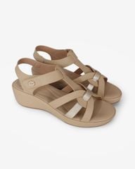 Sandal Đế Xuồng Hạnh Dung Quai Đan Phối Màu Ánh Kim Sang Trọng HD29190AY