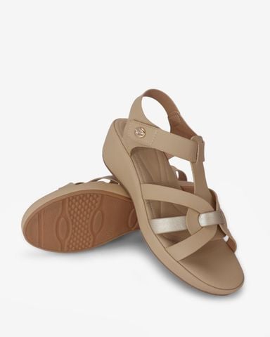 Sandal Đế Xuồng Hạnh Dung Quai Đan Phối Màu Ánh Kim Sang Trọng HD29190AY