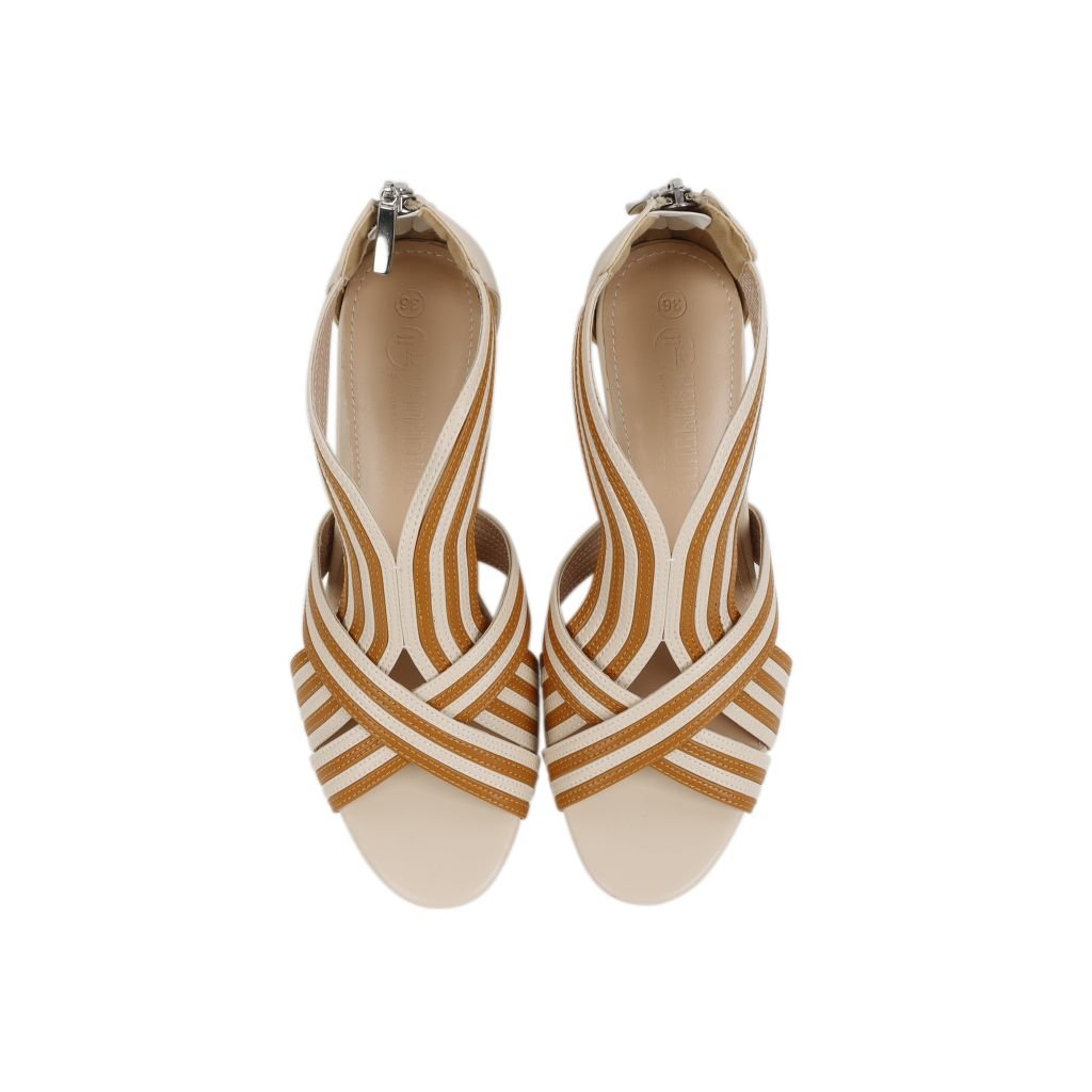 Sandal Xuồng Hạnh Dung Bản Chéo Hậu Dây Kéo HD2990AY