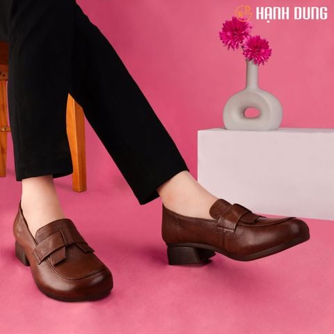 Giày Cao Gót Hạnh Dung Mọi Phối Nơ HD02173AB