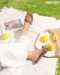 Dép Xẹp Hạnh Dung Quai Ngang Xoàn Rút HD02224AB