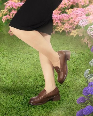 Giày Cao Gót Albee Da Bóng Mũi Tròn Thời Thượng HD0272TQ