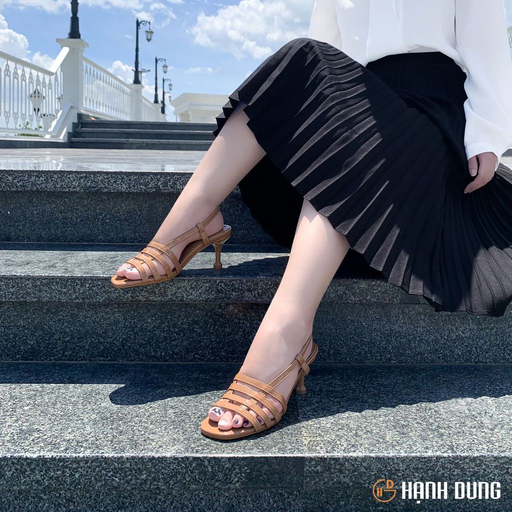 Sandal Cao Gót Hạnh Dung Nhiều Dây Ngang Gót Nhọn HD04755AD