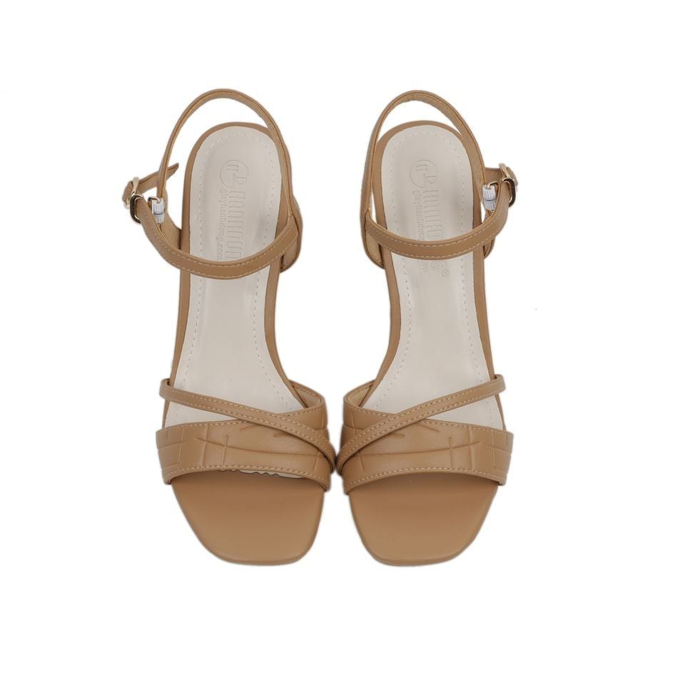 Sandal Cao Gót Hạnh Dung Bản Ngang Dây Mảnh HD27141BI