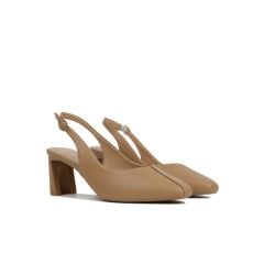 Sandal Cao Gót Hạnh Dung Bít Mũi Đắp Trơn HD27142BI