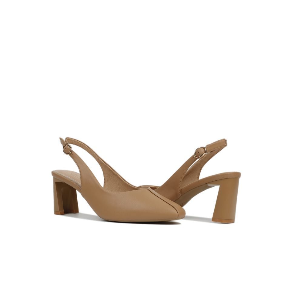 Sandal Cao Gót Hạnh Dung Bít Mũi Đắp Trơn HD27142BI