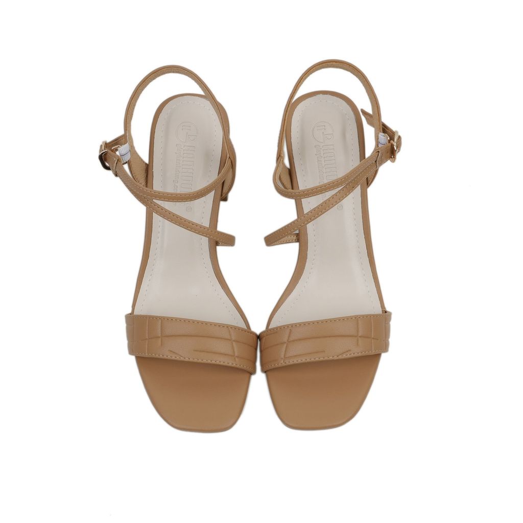 Sandal Cao Gót  Hạnh Dung Quai Ngang Gót Vuông HD27143BI