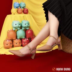 Sandal Cao Gót Hạnh Dung Bít Mũi Cách Điệu HD27148BI