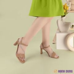 Sandal Cao Gót Hạnh Dung Bản Ngang Caro Dây Đính Đá HD27210BI