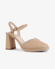 Sandal Cao Gót Hạnh Dung Gót Trụ Mũi Tròn Thanh Lịch HD27255BI