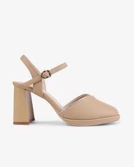 Sandal Cao Gót Hạnh Dung Gót Trụ Mũi Tròn Thanh Lịch HD27255BI