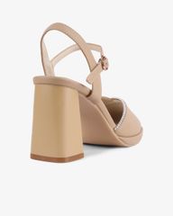 Sandal Cao Gót Hạnh Dung Gót Trụ Mũi Tròn Thanh Lịch HD27255BI