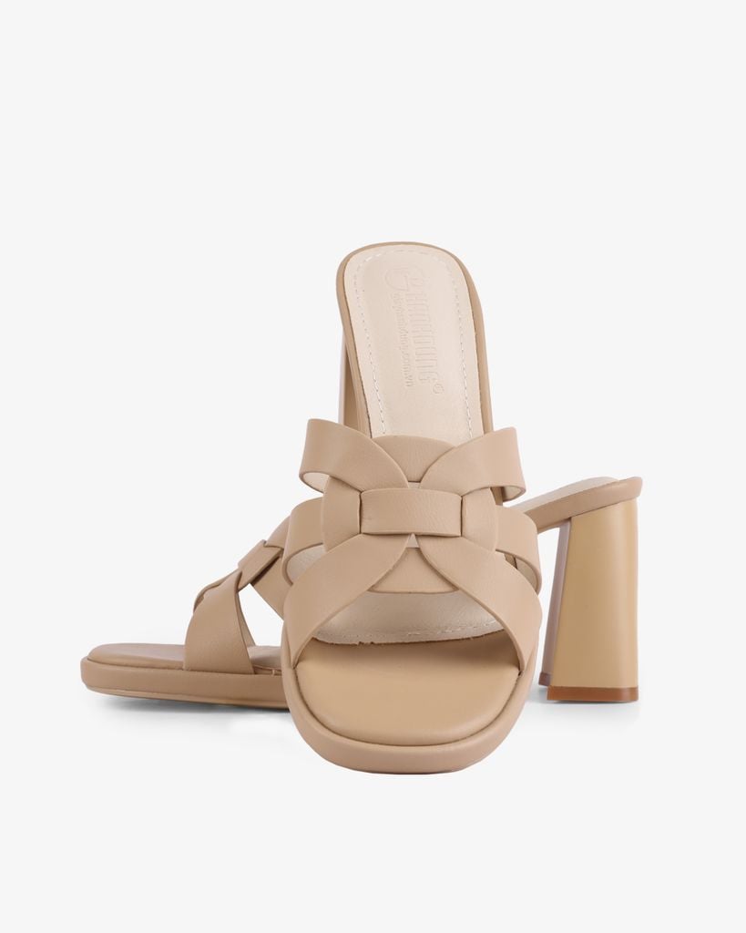 Dép Cao Gót Hạnh Dung Gót Trụ Quai Bản Luồn HD27259BI