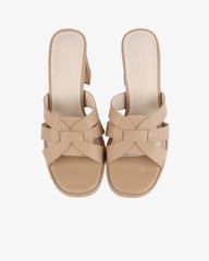 Dép Cao Gót Hạnh Dung Gót Trụ Quai Bản Luồn HD27259BI