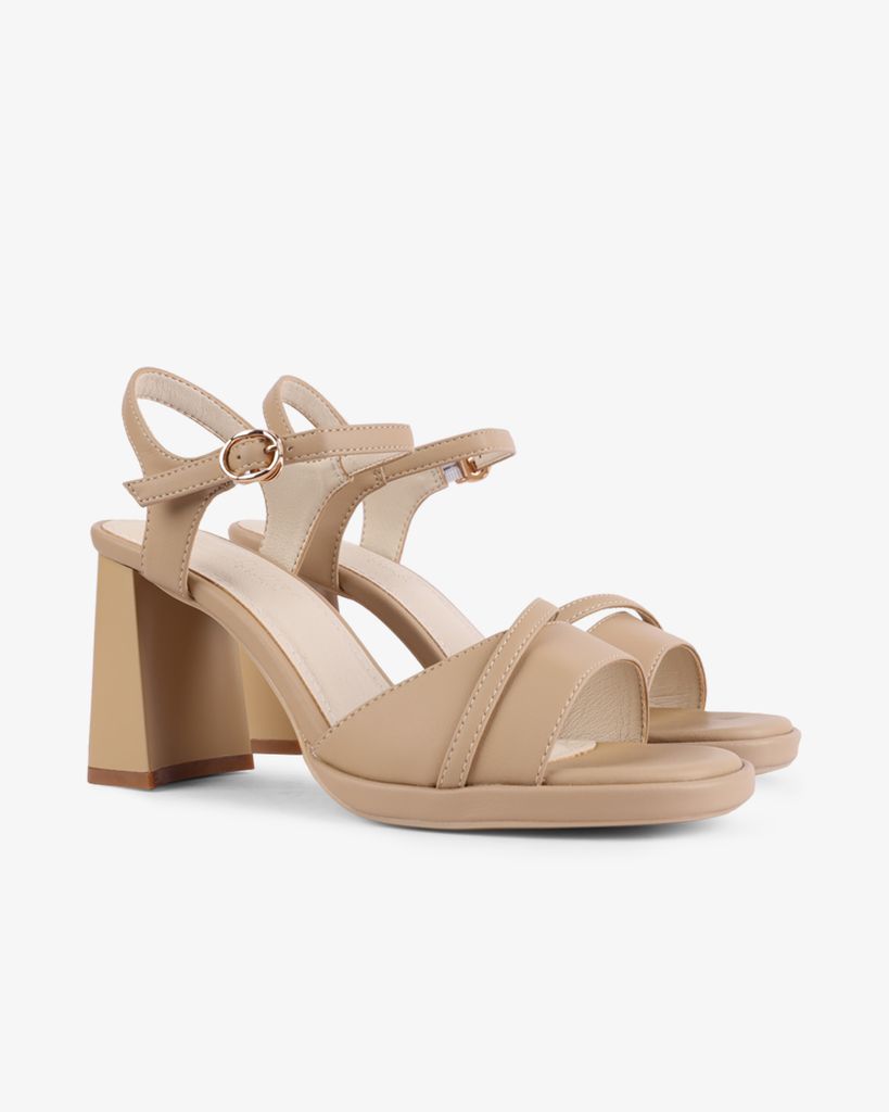 Sandal Cao Gót Hạnh Dung Gót Trụ Quai Ngang Chéo HD27260BI