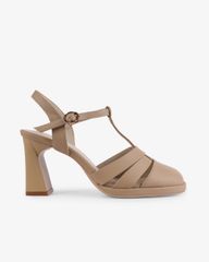 Sandal Cao Gót Hạnh Dung Quai T-Strap Mũi Tròn HD27262BI