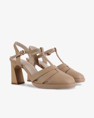 Sandal Cao Gót Hạnh Dung Quai T-Strap Mũi Tròn HD27262BI