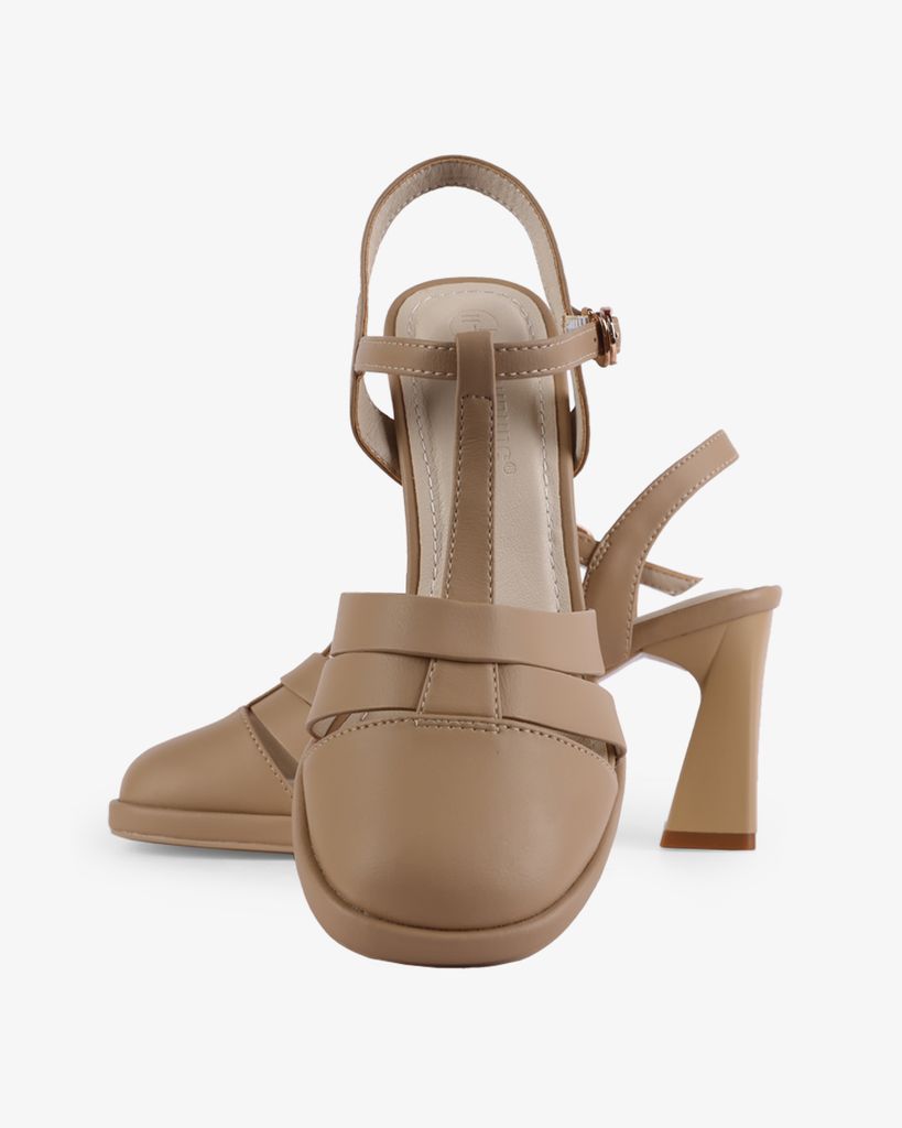 Sandal Cao Gót Hạnh Dung Quai T-Strap Mũi Tròn HD27262BI