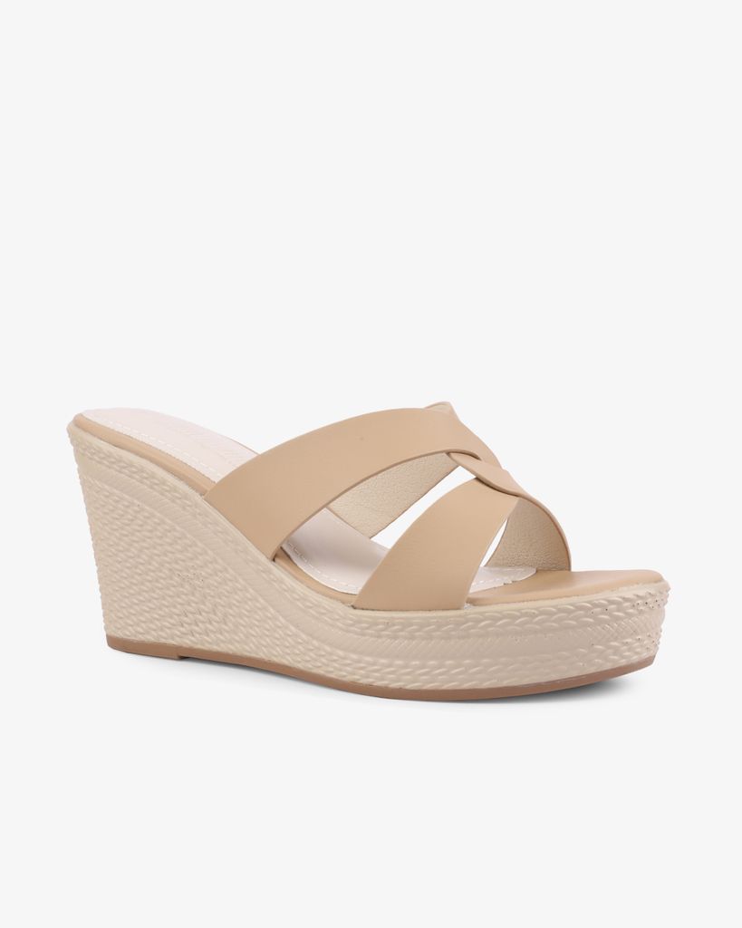 Dép Đế Xuồng Hạnh Dung Quai Luồn Chéo HD27269BI