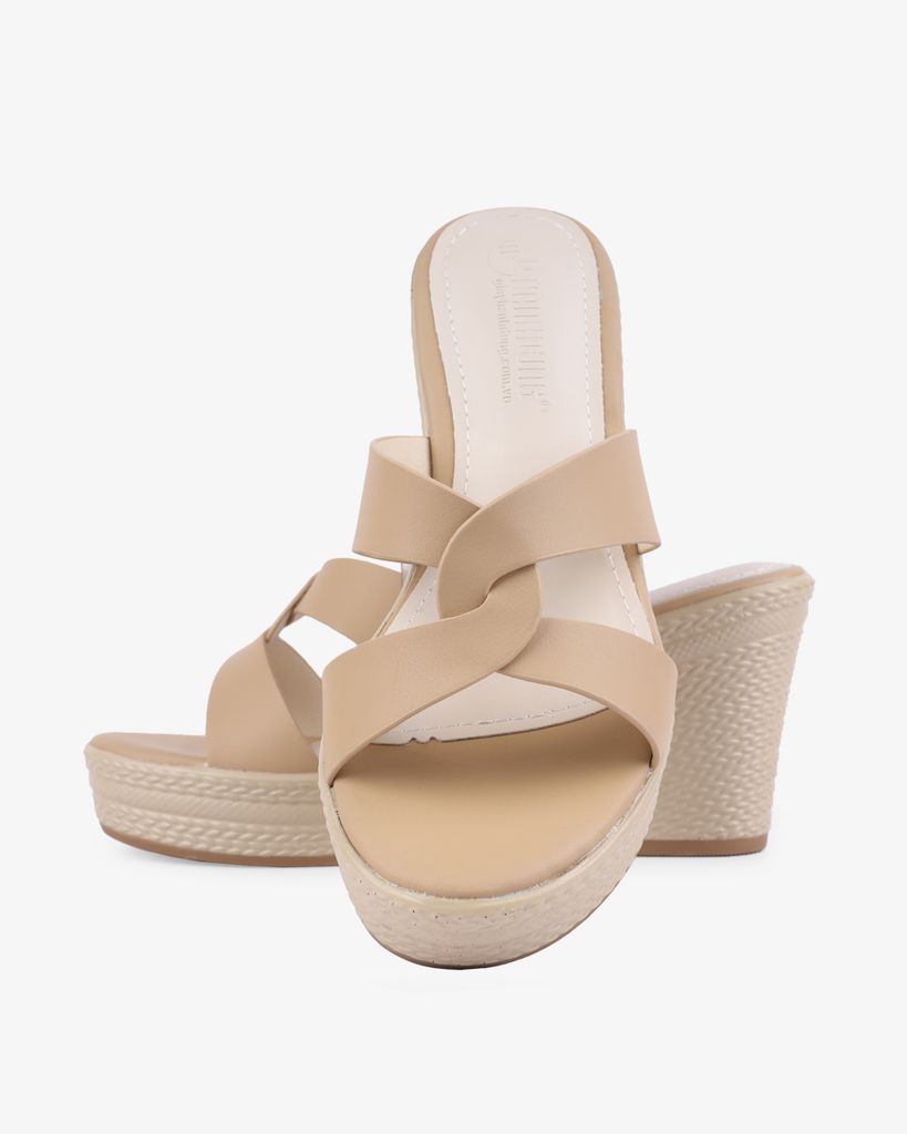 Dép Đế Xuồng Hạnh Dung Quai Luồn Chéo HD27269BI