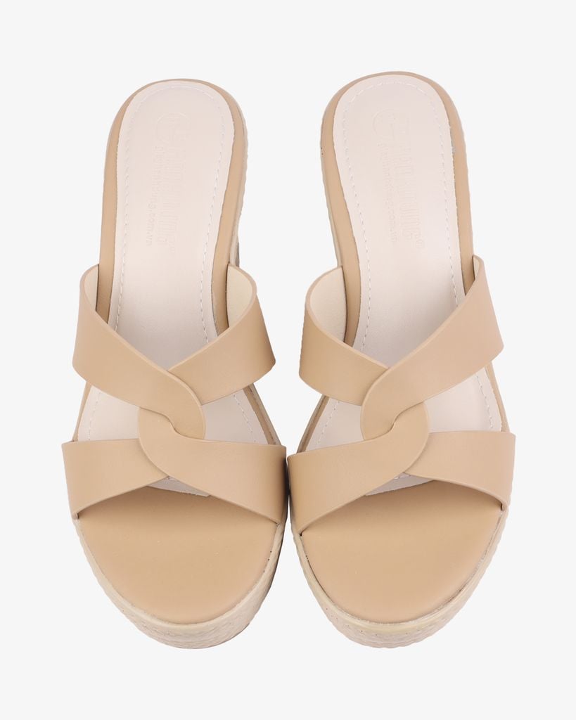 Dép Đế Xuồng Hạnh Dung Quai Luồn Chéo HD27269BI